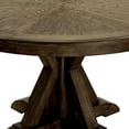 thumbnail image 3 of Benjara Round Solid Wood Dining Table with Pedestal Base- Light Oak Brown, 3 of 10