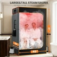 thumbnail image 3 of FICISOG Upgraded Portable Sauna, Portable Sauna Tent for Home with 3L & 1200W Steamer and Folding Chair, Extra Large Size 2-Person Home SPA Steam Sauna Box with Remote Control, 9 Levels Heating, 3 of 9
