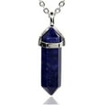 thumbnail image 1 of Angelstones Dark Sodalite Gemstone Hexagonal Pointed Reiki Chakra Pendant Necklace 20", 1 of 3