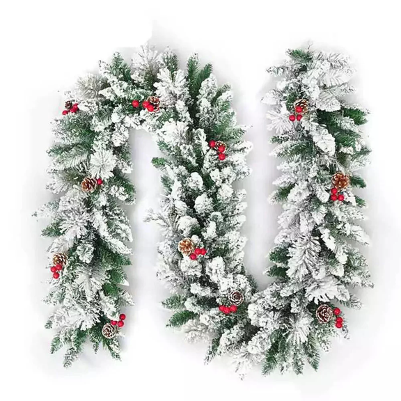 New Christmas Rattan Garland Flocked Christmas Rattan Garland Christmas Decoration Rattan 2.7 Meter