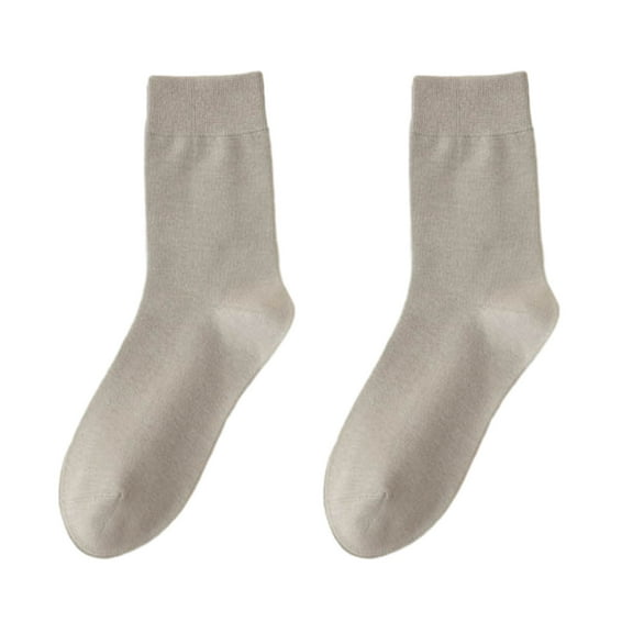 1 Pair Women Winter Socks Solid Color Soft Breathable Mid-tube High Elasticity Solid Color Warm Anti-slip No Odor Lady Sports Socks