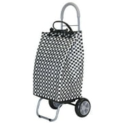 trolley dolly basket weave tote, black shopping grocery foldable cart picnic beach