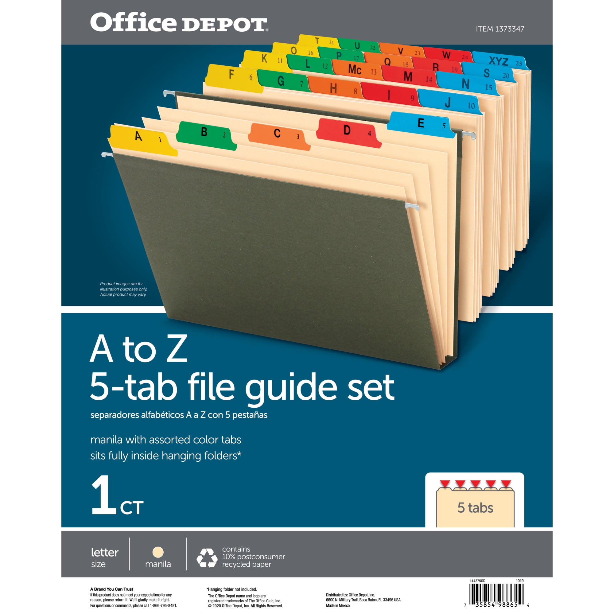 Office Depot A To Z File Guides, Letter Size, Pack of 25 in Nepal at