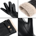 thumbnail image 3 of Guantes de invierno OZERO, piel auténtica de napa, forro de lana cálida, 3 of 8