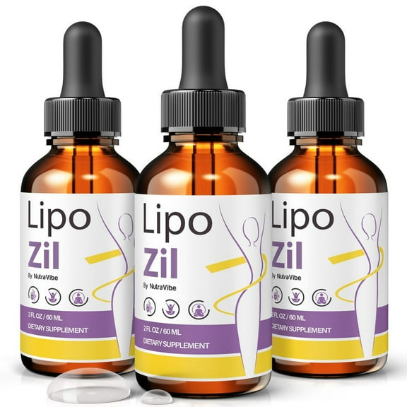 (3 Pack) LipoZil Drops – Gentle Gut & Digestive Support Formula for Balance & Wellness | Easy-to-Use Liquid for Everyday Use (90 Servings)