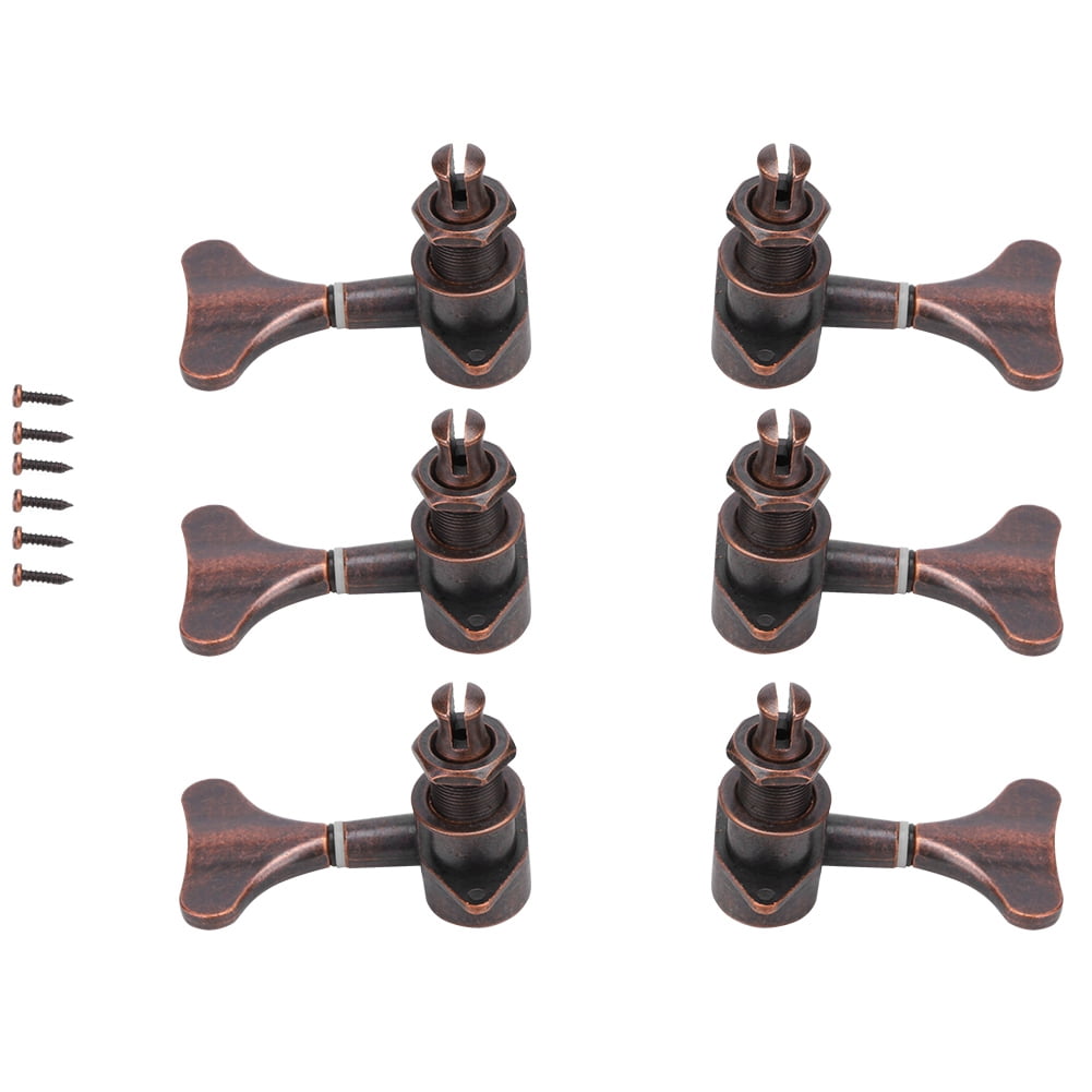 3L3R Bass Tuning Key Pegs Red Copper Enclosed Type FishtaiL Shaped String Tuners Parts