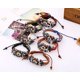 thumbnail image 5 of pulsera En Cuir De Vachette Avec Perles (marron), Diseño Extraíble, Cadeau De Nol, De Vacances Ou D'anniversaire, 5 of 5