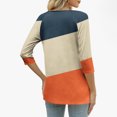 thumbnail image 4 of Qulqfy Womens 3/4 Sleeve Tops Plus Size Spring Tunic Shirts Henley Dressy Casual Color Block Fall Tops Blouses for Women 3XL, 4 of 6