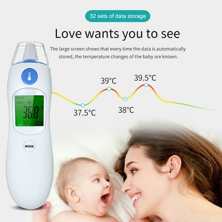 Anself Digital Mini IR Infrared Body Fever Thermometer Adult Children Forehead and Ear