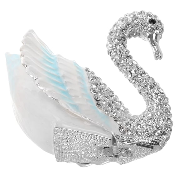 White Swan Figurine Trinket Display Luck Favors Marshmallow Man Sky-blue