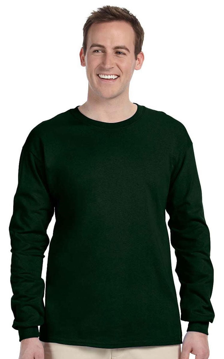 Jerzees Mens Long-Sleeve T-Shirt Black Heather 3X 