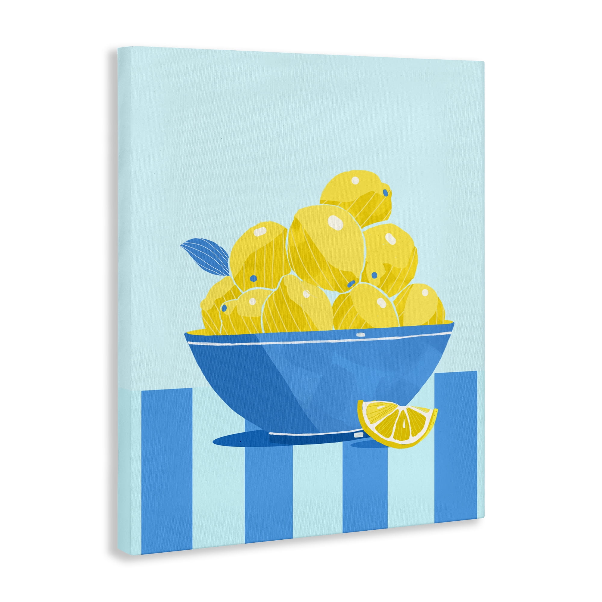 Stupell Industries Yellow Lemon Bowl Striped Canvas Wall Art, design by Lucca Sheppard