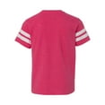 thumbnail image 3 of Youth Football Fine Jersey Tee Color Vintage Hot Pink/ White Medium Size, 3 of 4