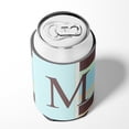 thumbnail image 4 of Letter M Initial Monogram - Blue Stripes Can or Bottle Beverage Insulator Hugger, 4 of 5