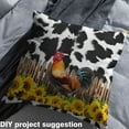 thumbnail image 2 of Manfei Farm Rooster Chicken Fabric by the Yard (5 Yards), Black White Cow Print Decorative Fabric by the Yard, Chic Sunflower Sewing & Crafting Fabric, 2 of 6