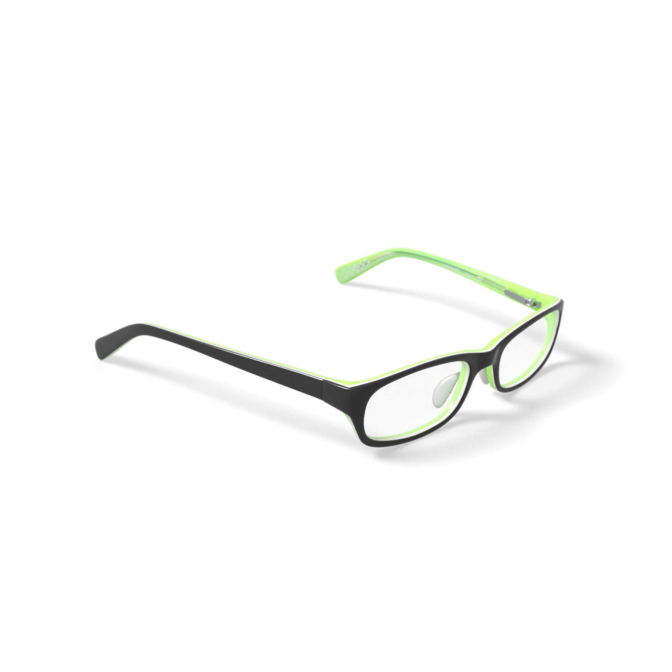 Walmart Youth AG151077 Rectangular Prescription Eyeglasses with Case, Black/Green