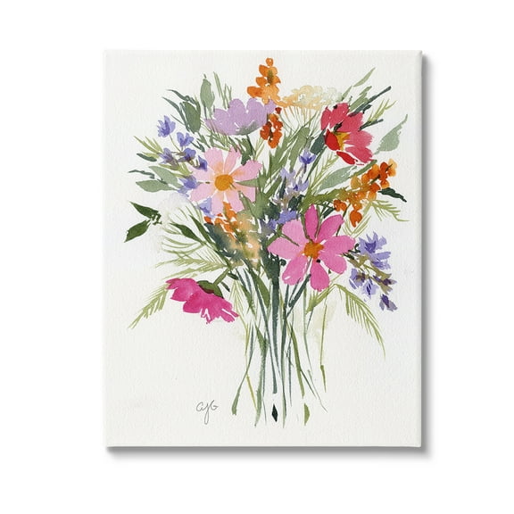 Stupell Industries Simple Mixed Bouquet Botanical & Floral Painting Gallery Wrapped Canvas Art Print Wall Art, 16 x 20