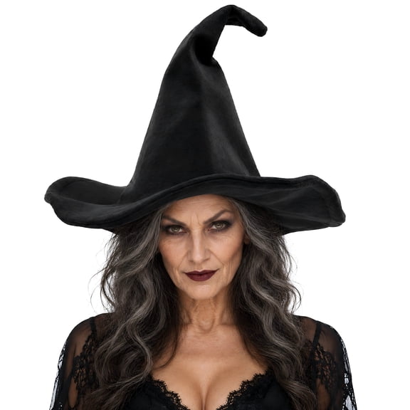 Witch Hat for Adults Wizard Hat Halloween Costume Hat for Women Men Cosplay Party Dress Up Accessories Black Witch Hat