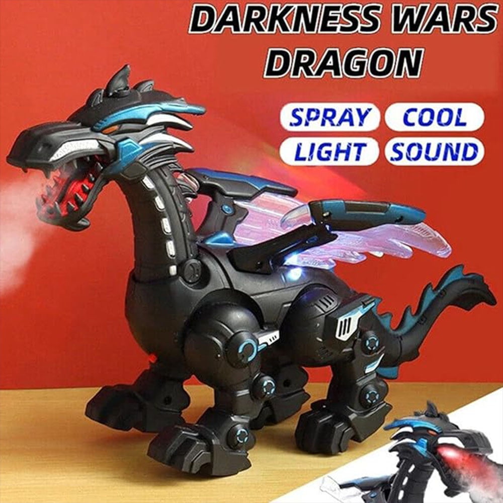 Generic Walking Dinosaur Robot Toy, Black, Educational Interactive STEM with Spray Lights, Ages 3-12, 1 Pack