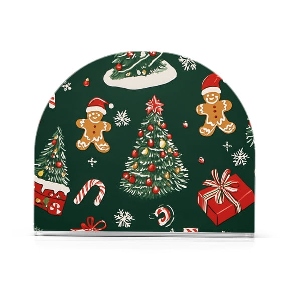 Yayeee Napkin Holder for Table Kitchen Paper Tissue Organization, Yellow Christmas Gingerbread