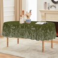 thumbnail image 4 of Spring Summer Tablecloth 60×84 Inch Oval, Wild Flowers Floral Moss Green Washable Seasonal Table Cover for Party Picnic Dinner Decor, 4 of 6