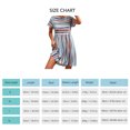 thumbnail image 5 of Vestido de manga corta para mujer, estampado a rayas, cuello redondo, estilo informal, vestido suelto para verano, color caqui S, 5 of 5