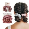 Kitsch Scrunchies, Velvet Hair Scrunchies, 5 Pack, Blush/Mauve
