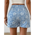 thumbnail image 5 of Mawalde Women'S Floral Jacquard Shorts High Waisted Boho Summer Shorts with Pocket  Blue L, 5 of 7