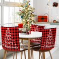 thumbnail image 5 of 6 Pcs Christmas Chair Back Covers Xmas Chair Covers Dining Room Seat Covers Buffalo Plaid Chair Slipcovers Removable Washable Dining Protector for Christmas Dining Kitchen Chair Decoration, 5 of 6