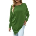 thumbnail image 2 of Zpanxa Fall Shirts Sales Womens Autumn Winter Plus Size Pullover Tops Casual Long Sleeve Blouse Sweatshirt, Green, XXXXL, 2 of 8
