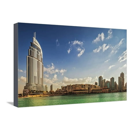 The 5 Star Address Downtown Dubai Hotel Designed by Architects Atkins and Souk Al Bahar Stretched Canvas Print Wall Art By Cahir (Best Hotel Design Architects In India)