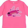 thumbnail image 4 of Inktastic Girls Pink Airplane Pilot Girls Long Sleeve Toddler T-Shirt, 4 of 5