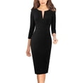 thumbnail image 1 of Lápiz delgado Dress VFSHOW Little Black con cremallera frontal 3601 BLK, 1 of 6