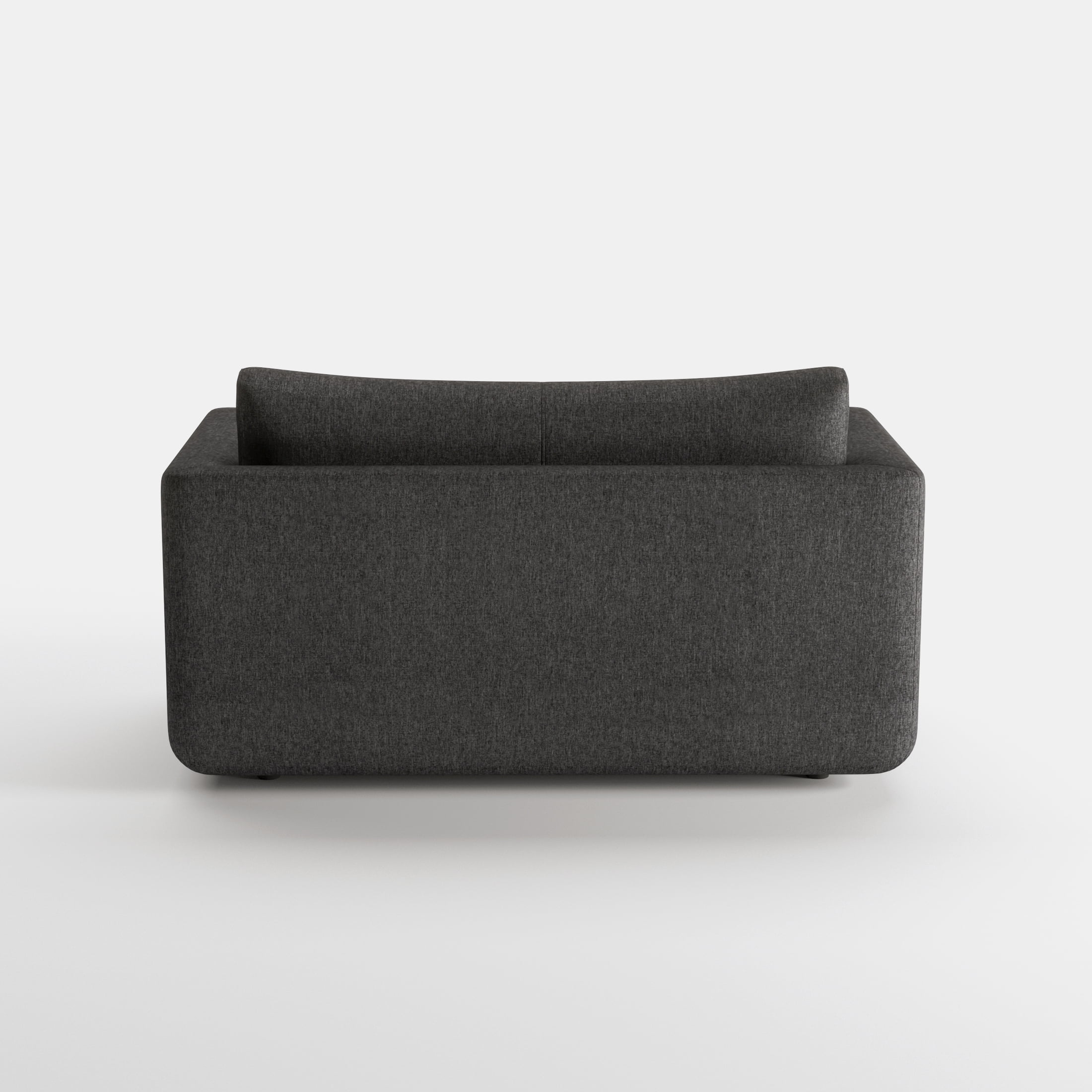 A&D Home Afton Faux Linen Loveseat, 2 Person Compact Sleeper Sofa Bed, Dark Gray