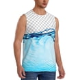 thumbnail image 2 of Fotbe Crystal Clear Water Splash Men's Camiseta sin Mangas Estampada para Hombres, Playera Casual para Gimnasio, Entrenamiento, Playa-Large, 2 of 7