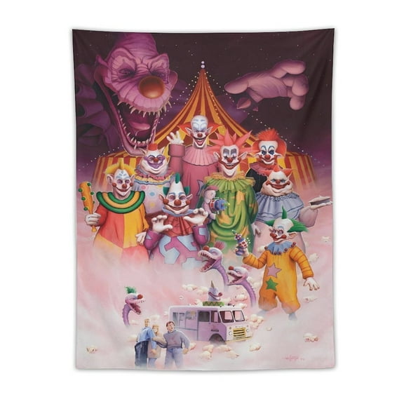 Killer Klowns from Outer Space Clown Tapestry Wall Hanging, Elegant Wall Hanging Tapestries Wall Art for Bedroom Decor, Outdoor, Parties 30"x40"