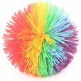 thumbnail image 3 of Bola fibrosa grande del arco iris de 4,5 pulgadas de silicona que rebota la bola de malabares esponjosa, arco iris de la bola de la tensión del mono -, 3 of 3