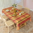 thumbnail image 3 of Fall Red Orange Plaid Checkered Tablecloth,Oil Proof Spill Proof Polyester Table Cover for Rectangle Tables,Foldable Tableclothes Thick Tablecloths for Camping Dining Buffet Parties, 3 of 6