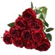 thumbnail image 1 of Nvzi Rosas artificiales realistas con tallos para decorar ramos de novia, 10 unidades (rojo oscuro), 1 of 2