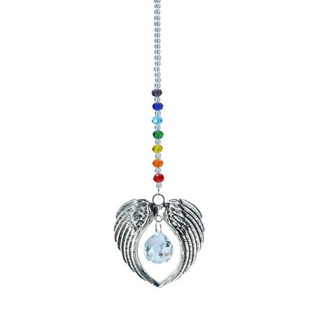 

Smrinog Crystal Crystal Ball Angel Wings Hanging Pendant Home Decor (A)