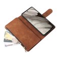 thumbnail image 5 of Dteck for Google Pixel 8 Wallet Case, Soft Leather Zipper Wallet Case Magnetic Buckle Flip Cover with 5 Card Slots/Photo Pocks/Lanyard Strap for Google Pixel 8 2023, brown, 5 of 6
