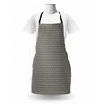 thumbnail image 3 of Modern Apron, Repeating Geometric Grid Simple Forms Creative Tracery Pattern Art, Unisex Kitchen Bib with Adjustable Neck for Cooking Gardening, Adult Size, Eggshell and Charcoal Grey, by Ambesonne, 3 of 4