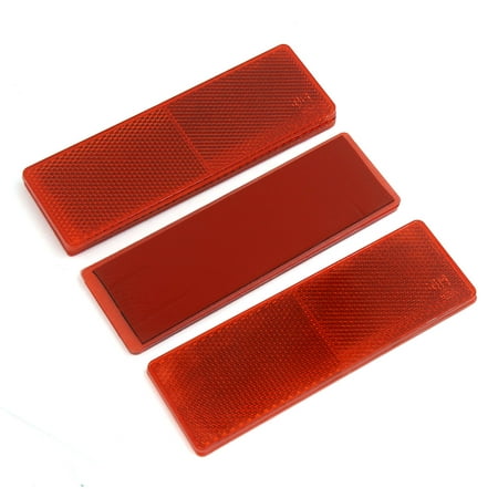 4PCS Red Plastic Car Safety Reflector Side Marker Reflective Panel w/o ...