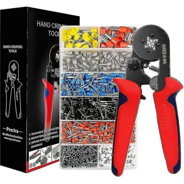 Herramienta Crimpadora Con 1200 Terminales Crimpados Aislados De 0.25mm A 10mm. Alicates de electricista, herramientas, terminales eléctricos (crimpadora + 1200 terminales)