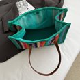 thumbnail image 2 of Bolso de Mano Tejido a Rayas para Mujer Likrtyny Al Aire Libre Verde, 2 of 4