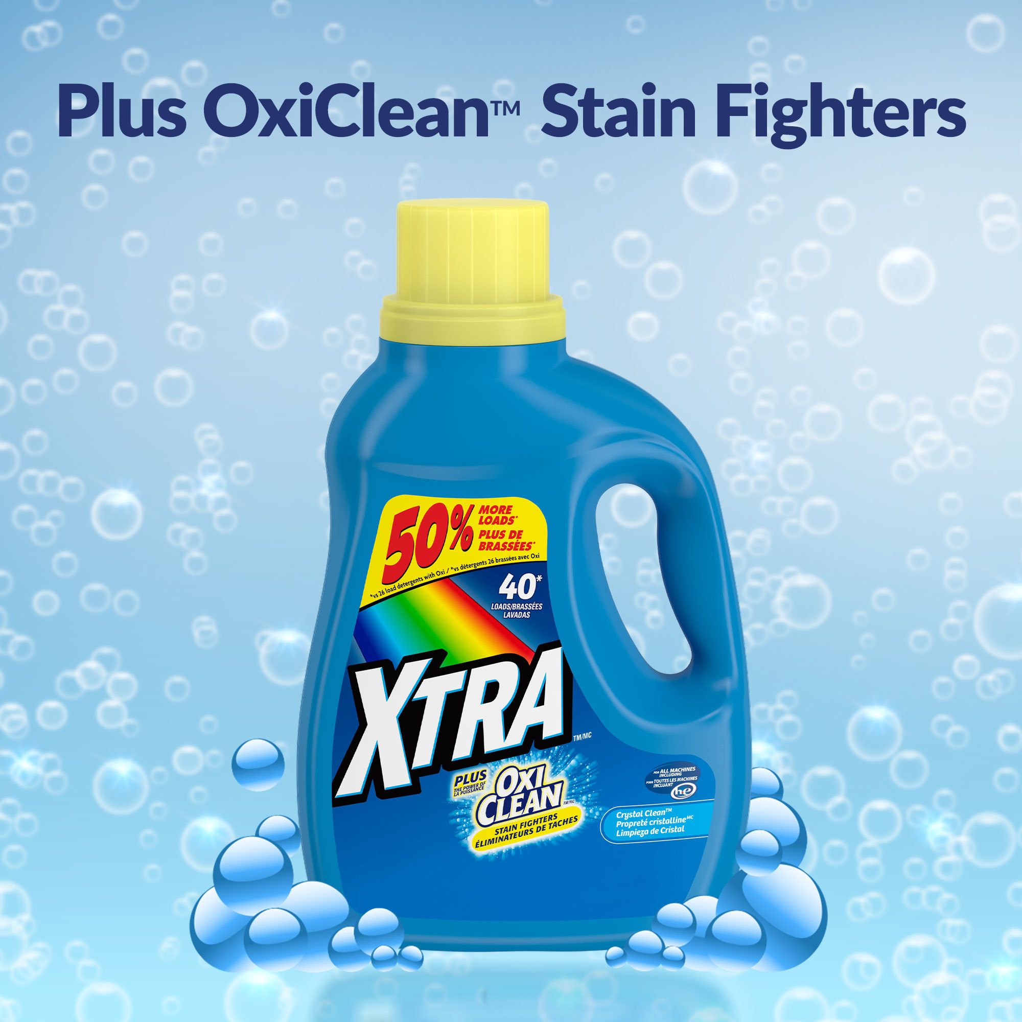 Xtra Plus OxiClean Liquid Laundry Detergent, Crystal Clean, 75oz - image 3 of 9