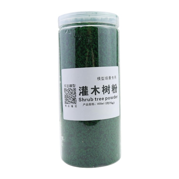 Polvo de árbol para hacer miniaturas, materiales para adornos, juguetes, césped artificial, ferrocarril Verde oscuro 75g