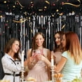 thumbnail image 5 of 2 Pack 3.2ft x 8.2ft Black Tinsel Foil Fringe Curtains, Metallic Foil Tinsel Photo Booth Backdrop Streamer for New Years Decorations Halloween Bachelorette Birthday Holiday Celebration Party Supplies, 5 of 10