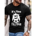 thumbnail image 2 of Men's T-Shirt,Short Sleeve Tee Shirt Casual Tops Black Monster Crew Neck T Shirts for Men, 2 of 8