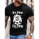 thumbnail image 2 of Men's T-Shirt,Short Sleeve Tee Shirt Casual Tops Black Monster Crew Neck T Shirts for Men, 2 of 8